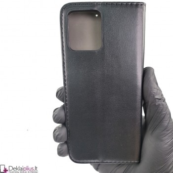 Telone dirbtinos odos atverčiamas dėklas - juodas (Motorola Moto G72) Telone dirbtinos odos atverčiamas dėklas - juodas (Motorola Moto G72)